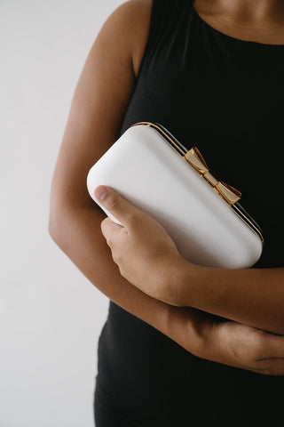White Charlotte Clutch Handbag