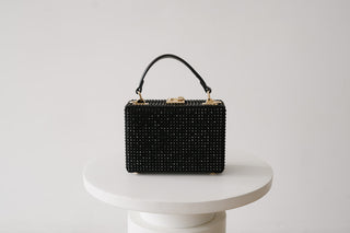 Black Genevieve Hot fix Top Handle Handbag