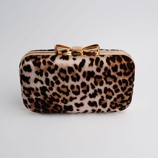 Leopard Print Charlotte clutch handbag