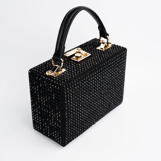 Black Genevieve Hot fix Top Handle Handbag