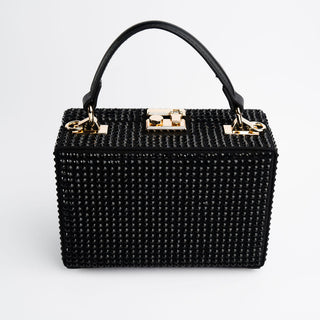 Black Genevieve Hot fix Top Handle Handbag