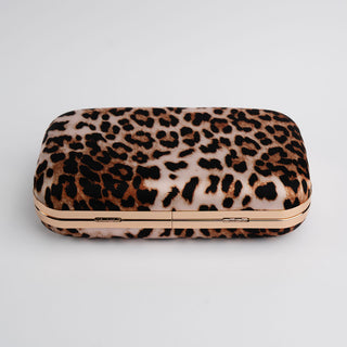 Leopard Print Charlotte clutch handbag