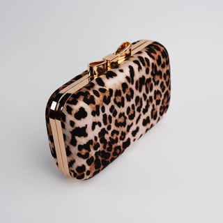 Leopard Print Charlotte clutch handbag