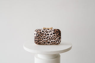 Leopard Print Charlotte clutch handbag