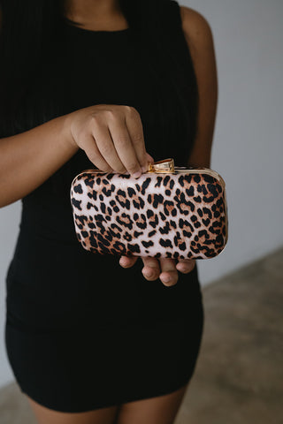 Leopard Print Charlotte clutch handbag