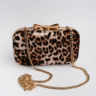 Leopard Print Charlotte clutch handbag